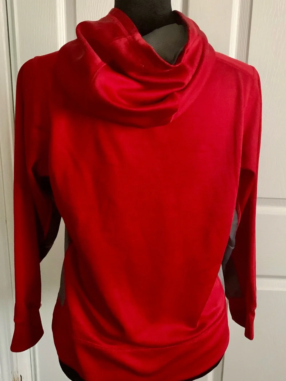 Nike Therma-Fit Red/Grey Athletic Hoodie- Youth Medium with Silver Swoosh